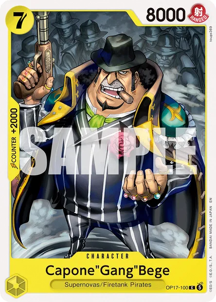 Capone"Gang"Bege, One Piece card OP17-100 — THE WORLD’S STRONGEST WARRIORS set