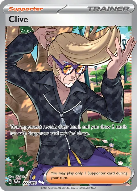 Clive, Pokémon card PAF 227 — Paldean Fates set