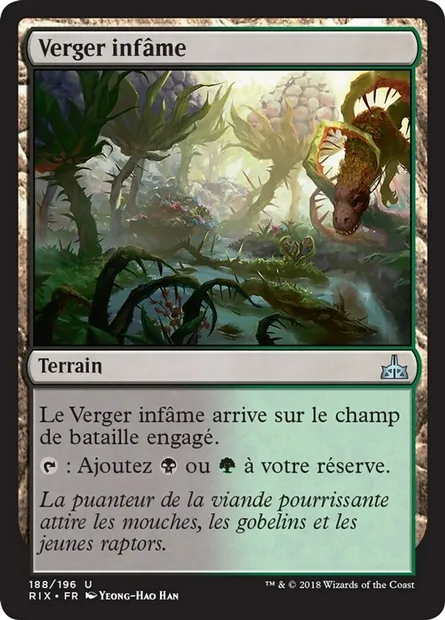 Verger infâme, carte Magic RIX 188 — extension Les combattants d'Ixalan