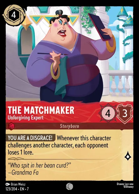 The Matchmaker - Unforgiving Expert, Disney Lorcana card CH7-123 — Archazia's Island set