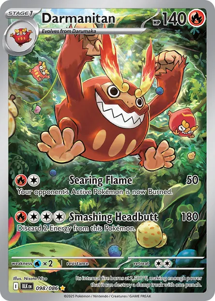 Darmanitan, Pokémon card BLK 098 — Black Bolt set