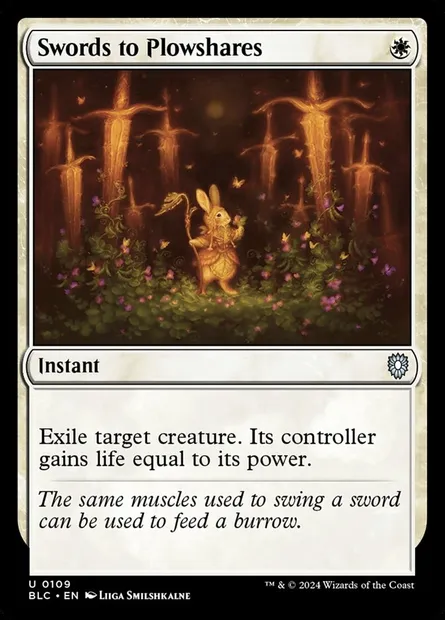 Swords to Plowshares, Magic card BLC 109 — Bloomburrow Commander set