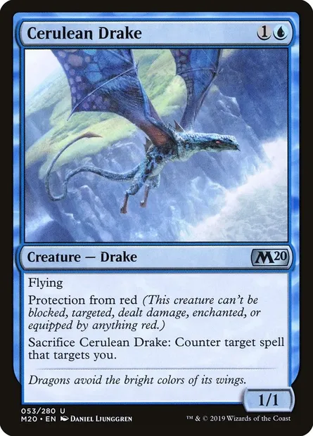 Cerulean Drake, Magic card M20 53 — Core Set 2020 set