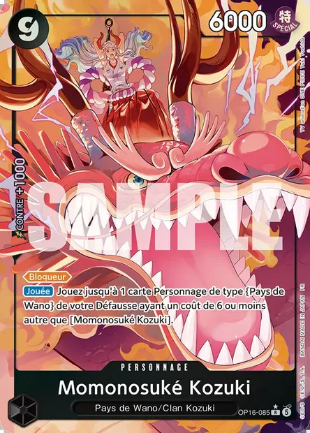 Momonosuké Kozuki, carte One Piece OP16-085 — extension L'HEURE DE LA BATAILLE DÉCISIVE