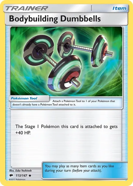 Bodybuilding Dumbbells, Pokémon card BUS 113 — Burning Shadows set