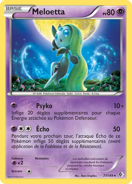 Meloetta, carte Pokémon BCR 77 — extension Frontières Franchies