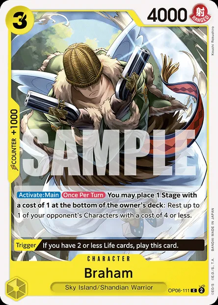 Braham, One Piece card OP06-111 — WINGS OF THE CAPTAIN set