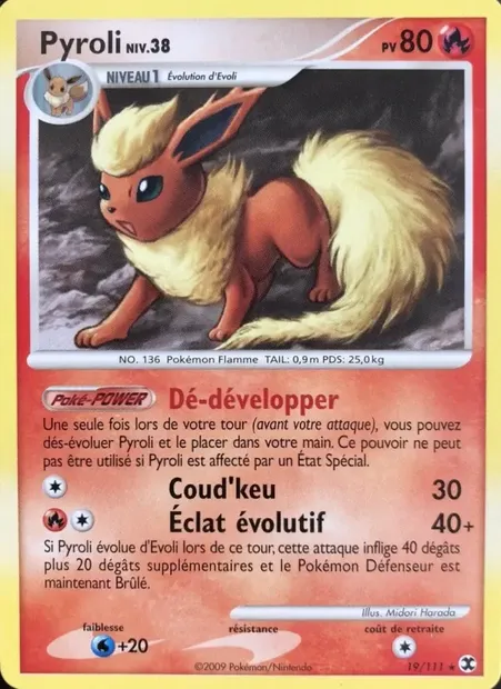 Pyroli Niv. 38, carte Pokémon RR 19 — extension Rivaux Émergeants