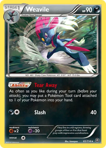 Weavile, Pokémon card STS 61 — Steam Siege set