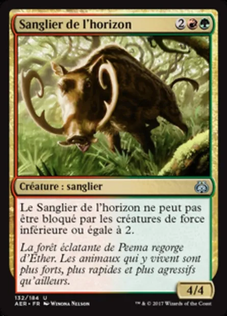 Sanglier de l'horizon, carte Magic AER 132 — extension La révolte éthérique