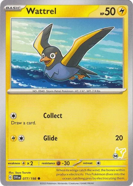 Zapétrel, carte Pokémon BA24 077-58 — extension Battle Academy 2024