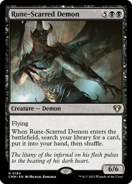 Rune-Scarred Demon, Magic card CMM 184 — Commander Masters set