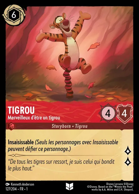 Tigrou - Merveilleux d'être un tigrou, carte Disney Lorcana CH1-127 — extension Premier Chapitre
