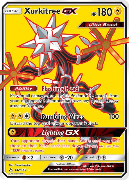 Xurkitree GX, Pokémon card UPR 142 — Ultra Prism set
