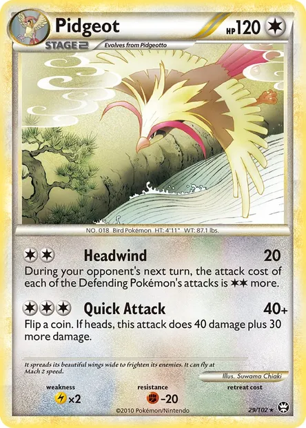 Pidgeot, Pokémon card TM 29 — Triumphant set
