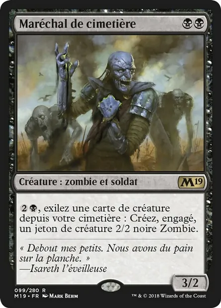 Maréchal de cimetière, carte Magic M19 99 — extension Core Set 2019