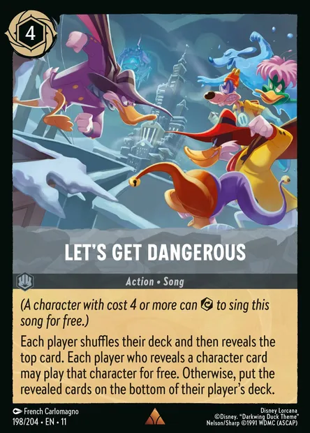 Let's Get Dangerous, Disney Lorcana card CH11-198 — Winterspell set