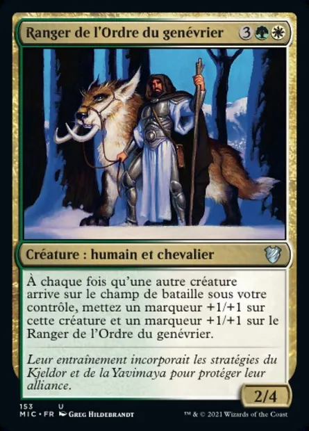 Ranger de l'Ordre du genévrier, carte Magic MIC 153 — extension Midnight Hunt Commander