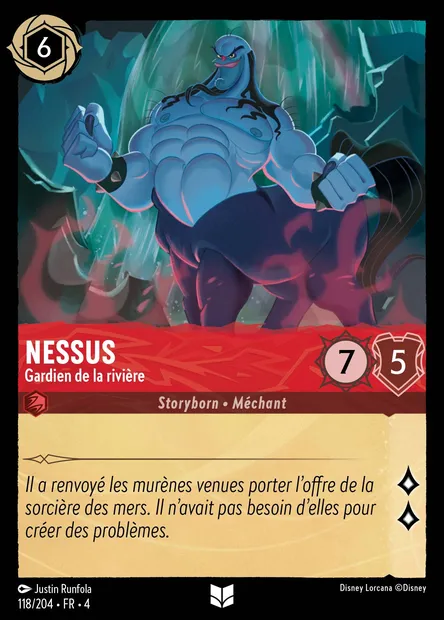Nessus - Gardien de la rivière, carte Disney Lorcana CH4-118 — extension Le Retour d'Ursula