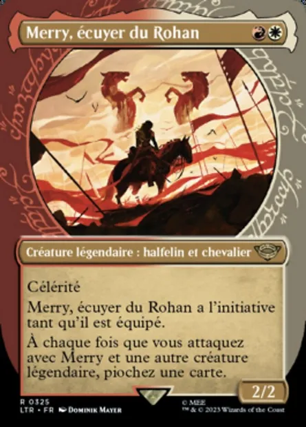 Merry, écuyer du Rohan, carte Magic LTR 325 — extension Le Seigneur des Anneaux : chroniques de la Terre du Milieu