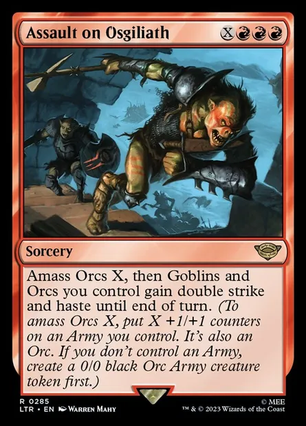 Assault on Osgiliath, Magic card LTR 285 — The Lord of the Rings: Tales of Middle-earth set