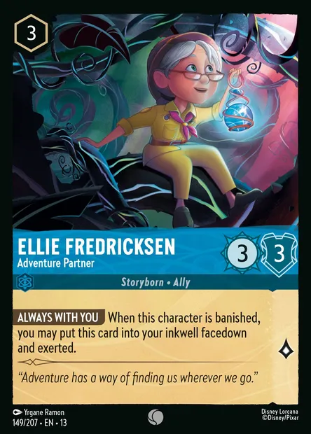 Ellie Fredricksen - Adventure Partner, Disney Lorcana card CH13-149 — Attack of the Vine! set