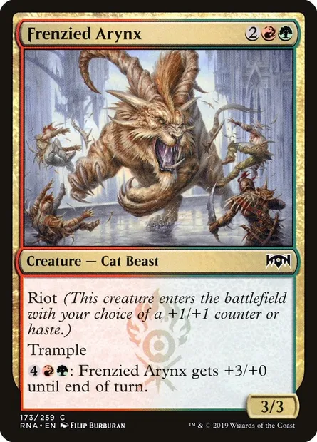 Frenzied Arynx, Magic card RNA 173 — Ravnica Allegiance set
