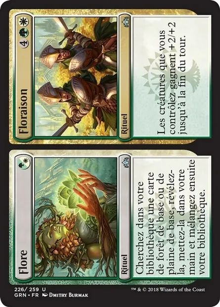 Flore // Floraison, carte Magic GRN 226 — extension Les Guildes de Ravnica