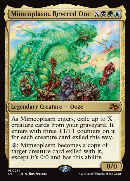 Mimeoplasm, Revered One, Magic card PDFT 214p — Aetherdrift Promos set