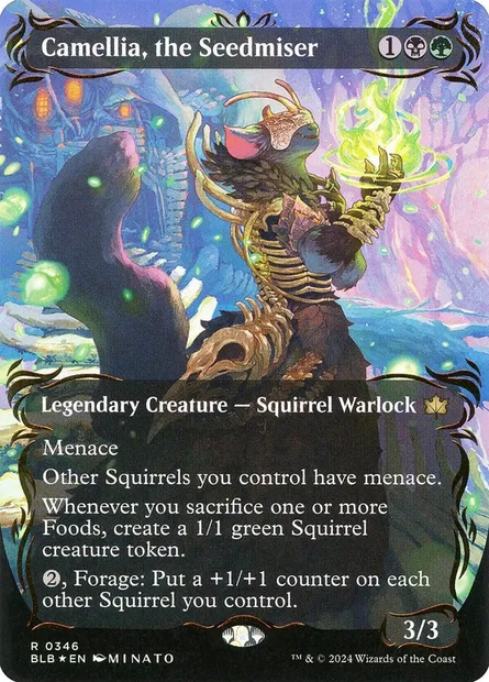 Camellia, the Seedmiser, Magic card BLB 346 — Bloomburrow set