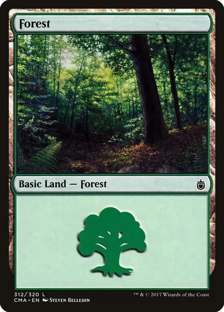Forest, Magic card CMA 312 — Commander Anthology set