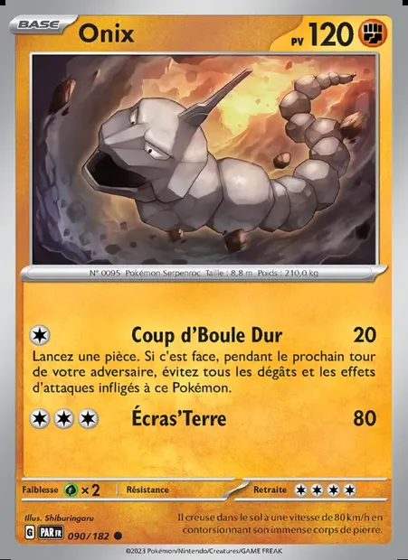 Onix, carte Pokémon PAR 090 — extension Faille Paradoxe