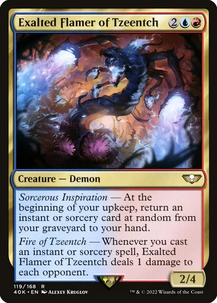 Exalted Flamer of Tzeentch, Magic card 40K 119 — Warhammer 40,000 Commander set
