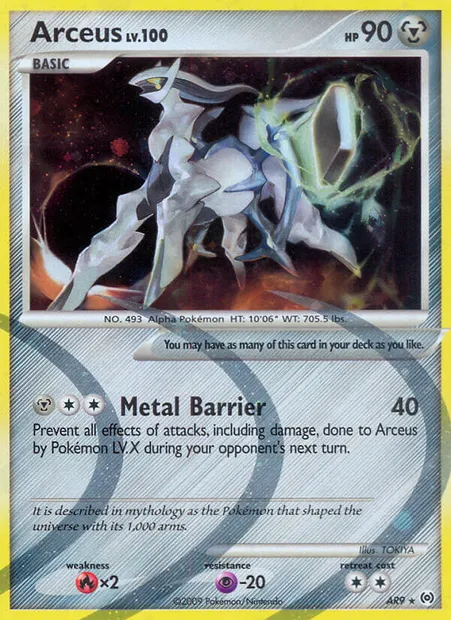 Arceus, Pokémon card AR 9 — Arceus set