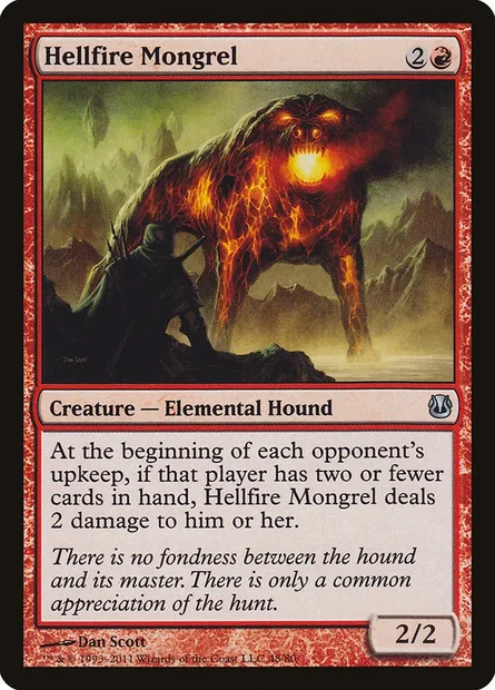 Hellfire Mongrel, Magic card DDH 48 — Duel Decks: Ajani vs. Nicol Bolas set