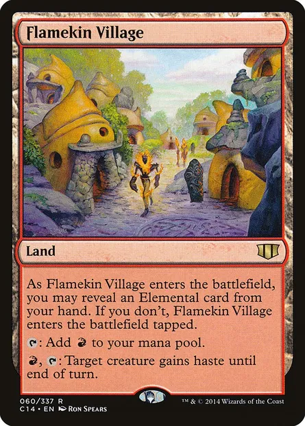 Flamekin Village, Magic card C14 60 — Commander 2014 set