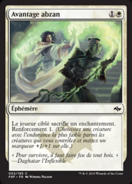 Avantage abzan, carte Magic FRF 2 — extension Destin reforgé