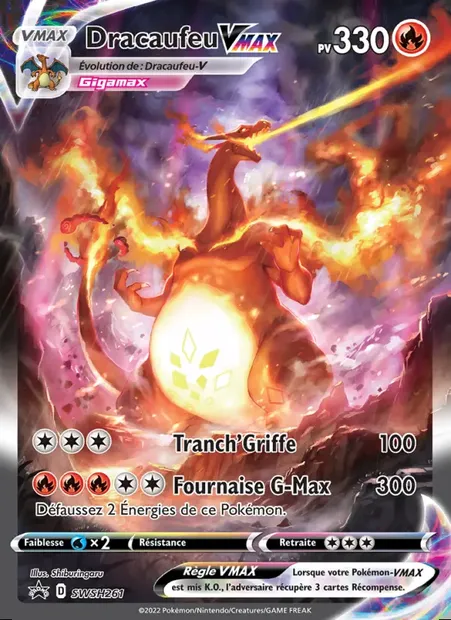 Dracaufeu VMAX, carte Pokémon SWSH 261 — extension Promo SWSH
