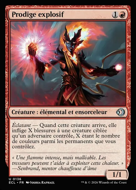 Prodige explosif, carte Magic ECL 136 — extension Lorwyn Eclipsed