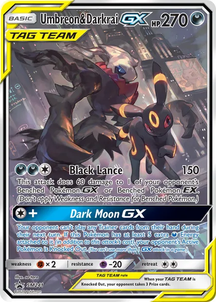 Umbreon & Darkrai GX, Pokémon card SM 241 — SM Black Star Promos set