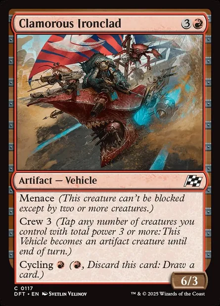 Clamorous Ironclad, Magic card DFT 117 — Aetherdrift set