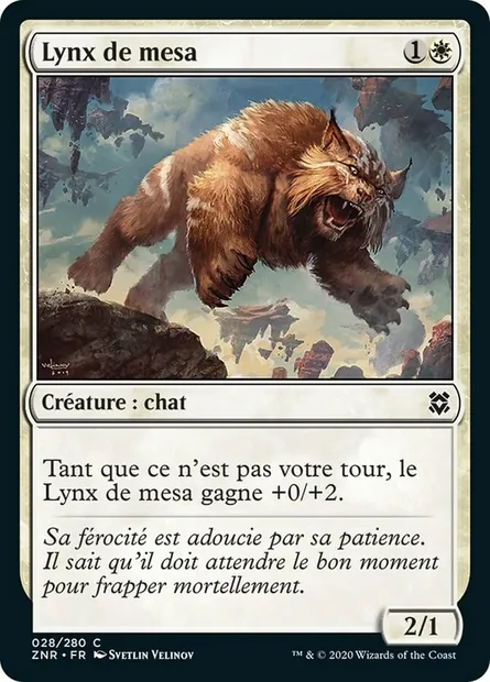 Lynx de mesa, carte Magic ZNR 28 — extension Renaissance de Zendikar