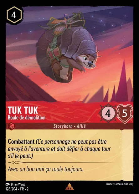 Tuk Tuk - Boule de démolition, carte Disney Lorcana CH2-128 — extension L'Ascension des Floodborn
