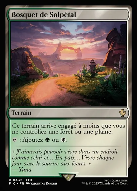 Bosquet de Solpétal, carte Magic FIC 432 — extension Final Fantasy Commander