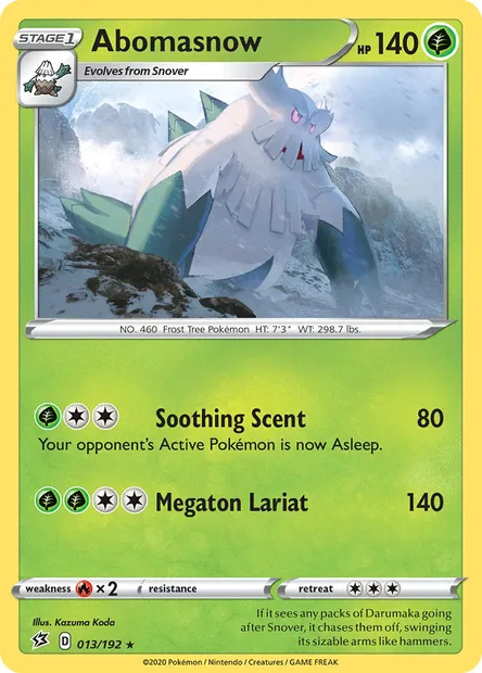 Abomasnow, Pokémon card RCL 13 — Rebel Clash set