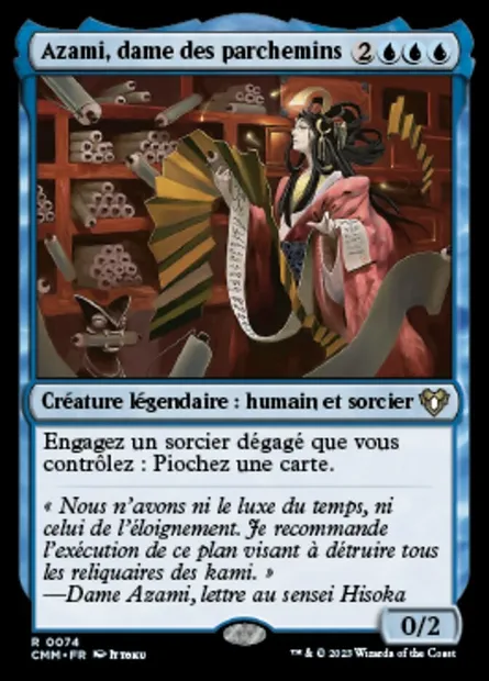 Azami, dame des parchemins, carte Magic CMM 74 — extension Commander Masters