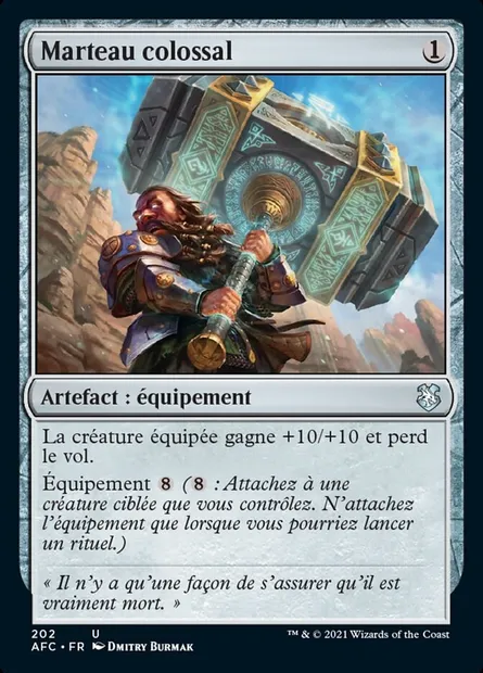 Marteau colossal, carte Magic AFC 202 — extension Forgotten Realms Commander