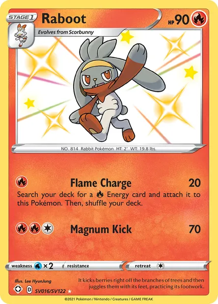 Raboot, Pokémon card SHF SV016 — Shining Fates set