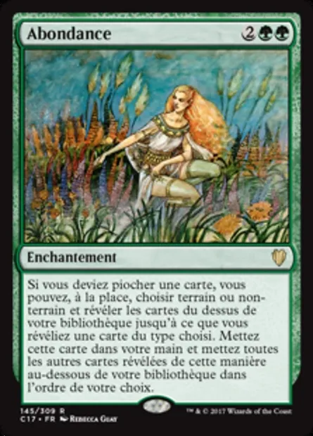 Abondance, carte Magic C17 145 — extension Commander 2017