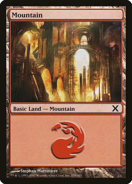 Mountain, Magic card 10E 379 — Tenth Edition set